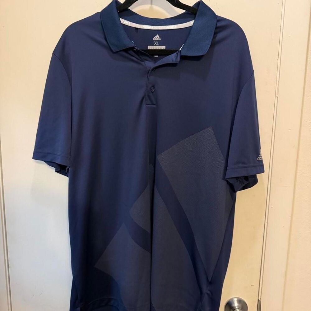 Adidas Men's Navy and Blue Polo-shirts